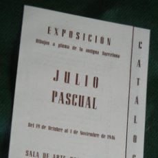Coleccionismo: FOLLETO EXPOSICION DIBUJOS A PLUMA ANTIGUA BARCELONA DE JULIO PASCUAL - 1946