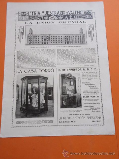 Coleccionismo: PUBLICIDAD 1918 - COLECCION INDUSTRIAS - FERIA MUESTRAS VALENCIA PALACIO DE FERIAS EN CONSTRUCCI&Oacute;N