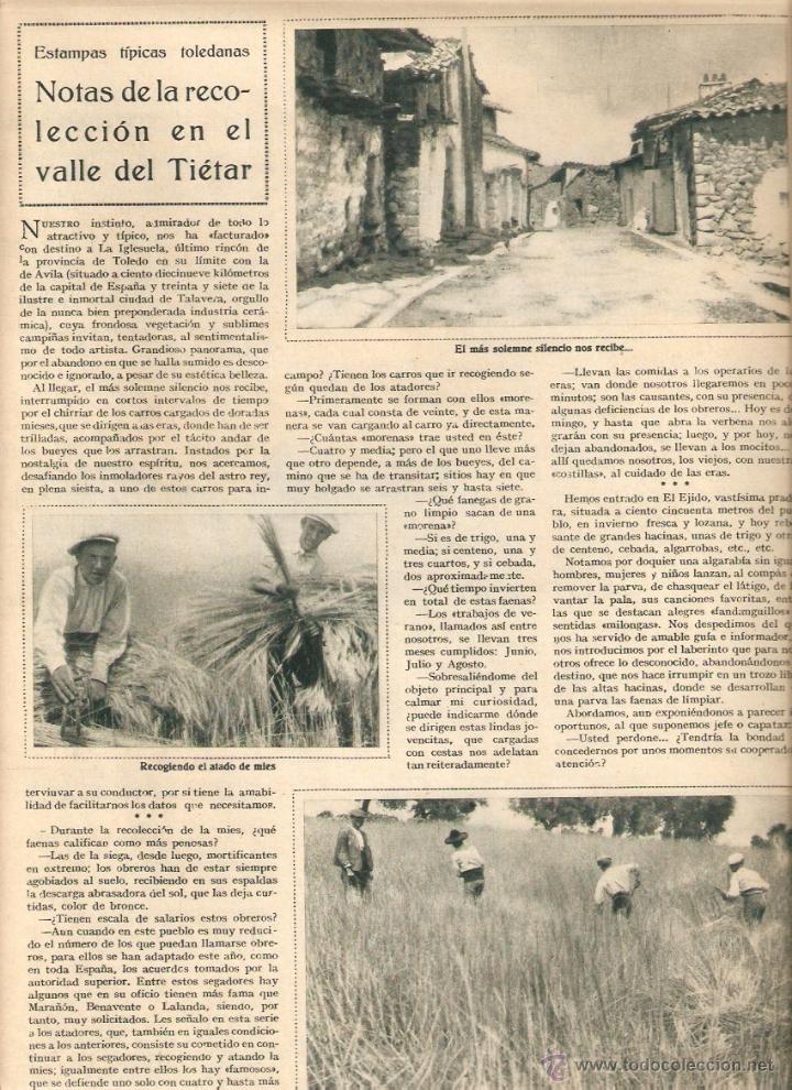 Collectionnisme: A&Ntilde;OS 30 RECORTE PRENSA TOLEDO MIES RECOLECCION EL VALLE DEL TIETAR LA IGLESUELA SALVE PEREZ ARROJO