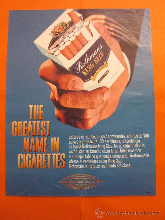 Coleccionismo: PUBLICIDAD 1969 - COLECCION TABACO - ROTHMANS - Foto 1