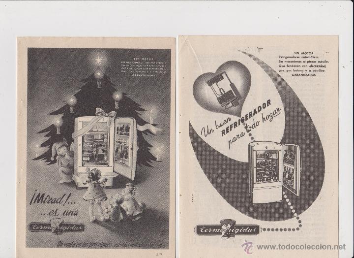 Coleccionismo: 2 anuncios publicidad neveras refrigeradores termofrigidus