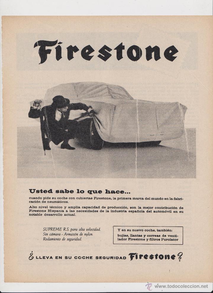 Colecionismo: publicidad cubiertas  neumaticos firestone