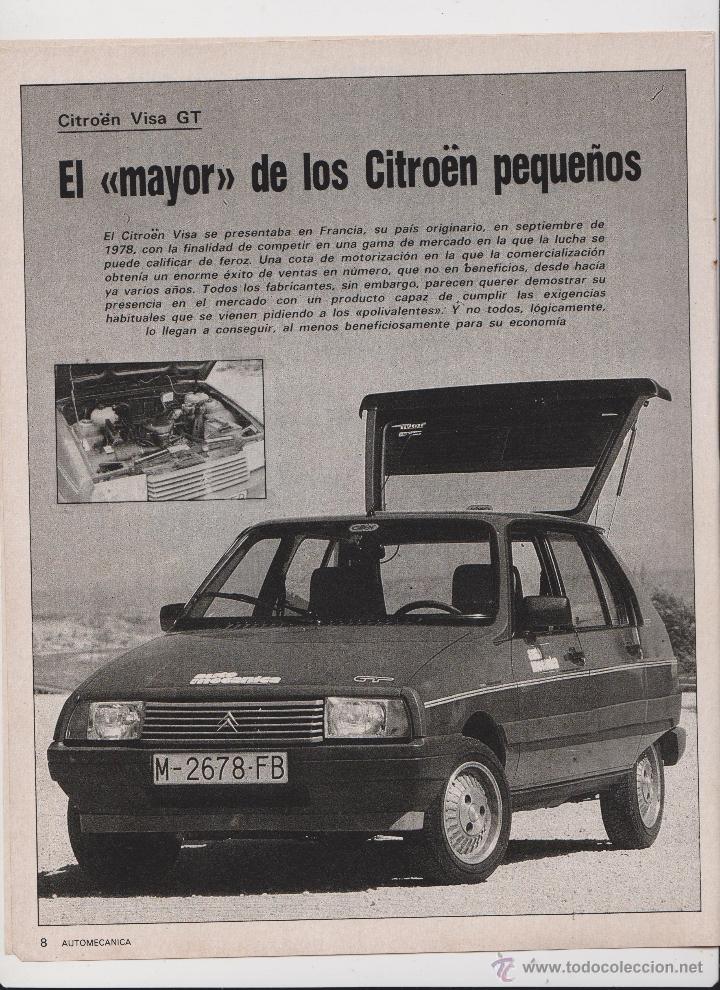 Colecionismo: reportaje automovil citroen visa GT de 1983