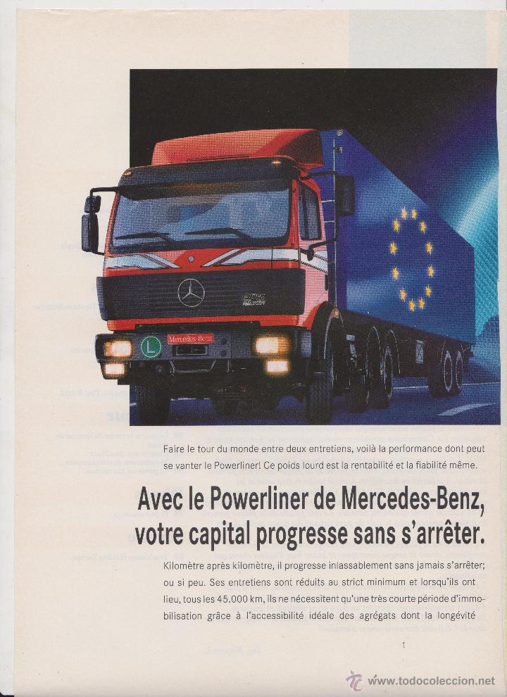Colecionismo: Publicidad camion Mercedes Benz