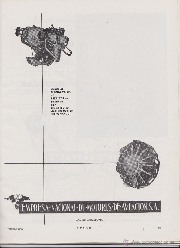 Sammelleidenschaft Papier: publicidad aviones empresa nacional de motores de aviacion s.a de 1959