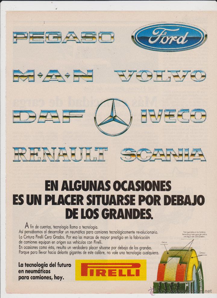 Colecionismo: publicidad cubiertas  neumaticos pirelli