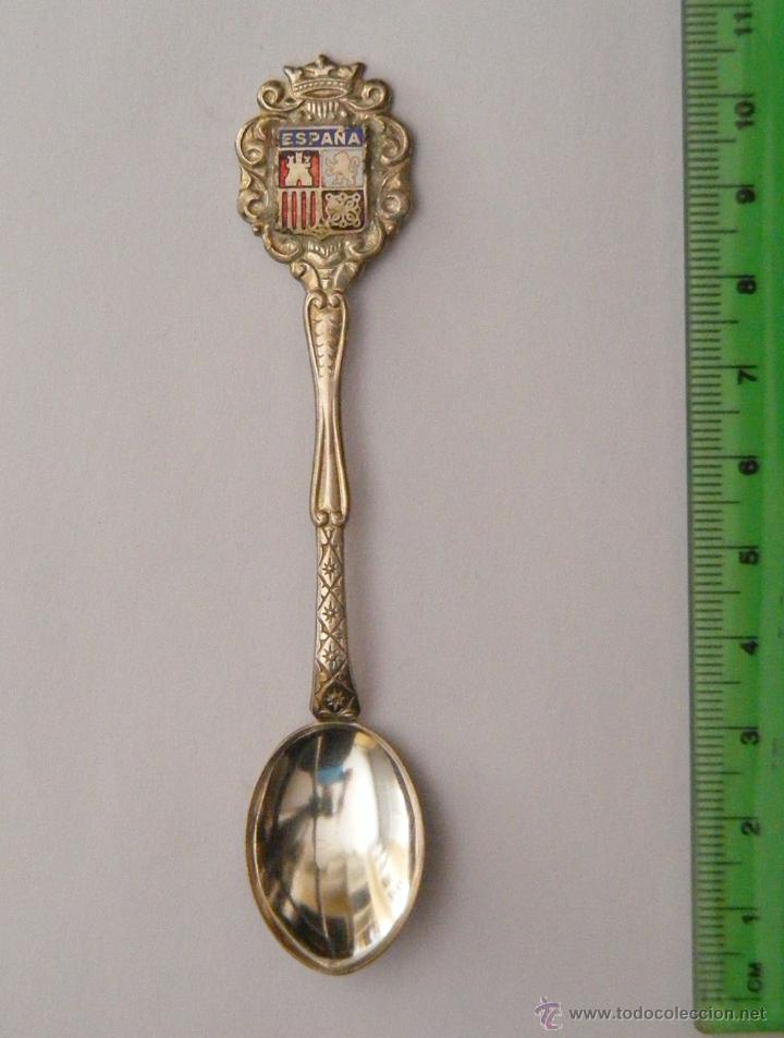 Coleccionismo: Cucharilla de plata 925 mil&eacute;simas escudo de ESPA&Ntilde;A