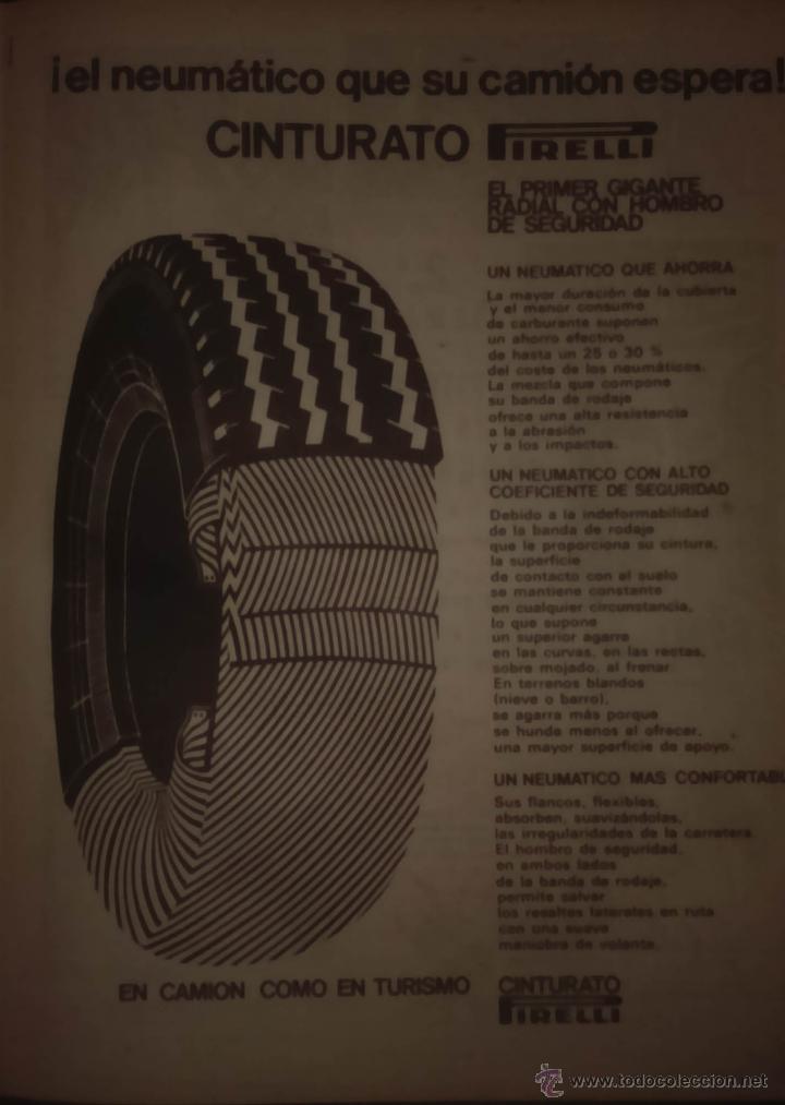 Colecionismo: publicidad cubiertas  neumaticos pirelli