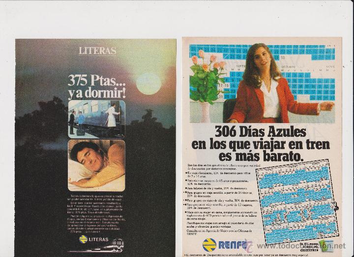 Colecionismo: 2 anuncios publicidad tren renfe