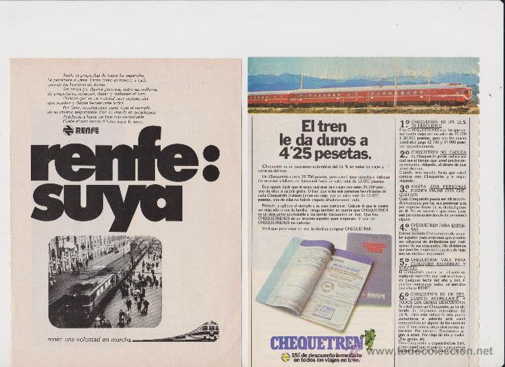 Colecionismo: 2 anuncios publicidad tren renfe