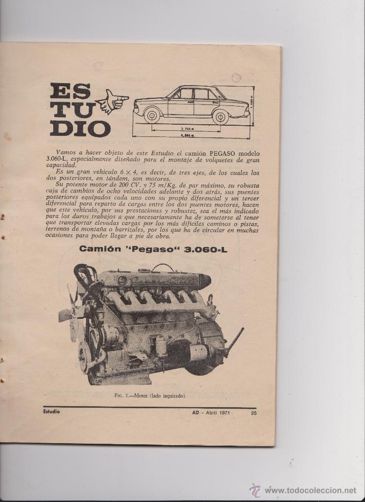 Colecionismo: reportaje estudio camion pegaso cabezon 3060 l con su motor de 200 cv