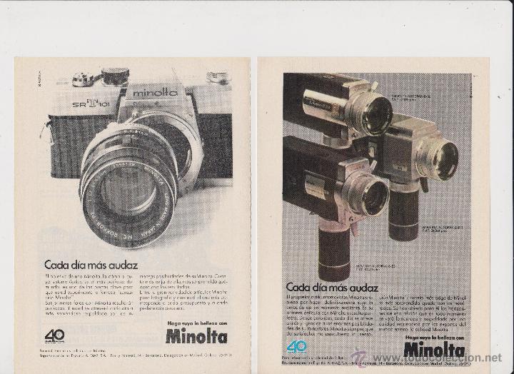 Colecionismo: 2 anuncios publicidad camara fotos y videocamara / tomavistas de minolta