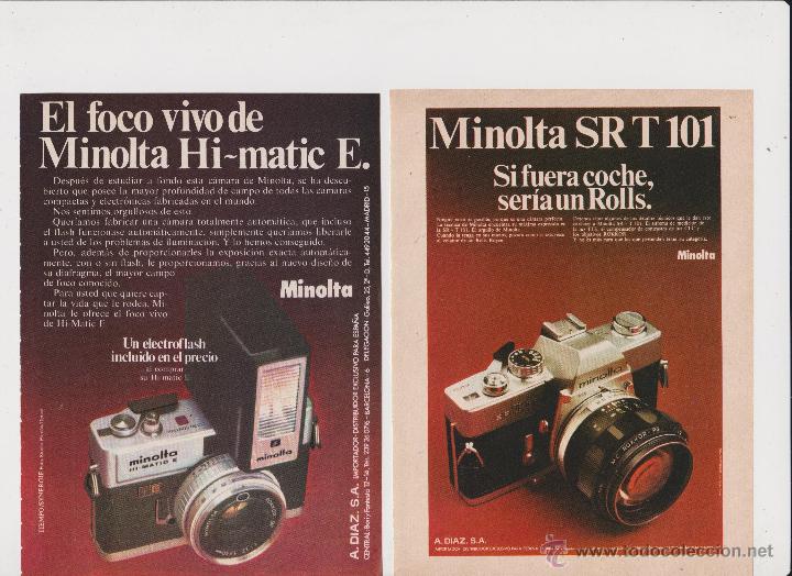 Colecionismo: 2 anuncios publicidad camara fotos  de minolta