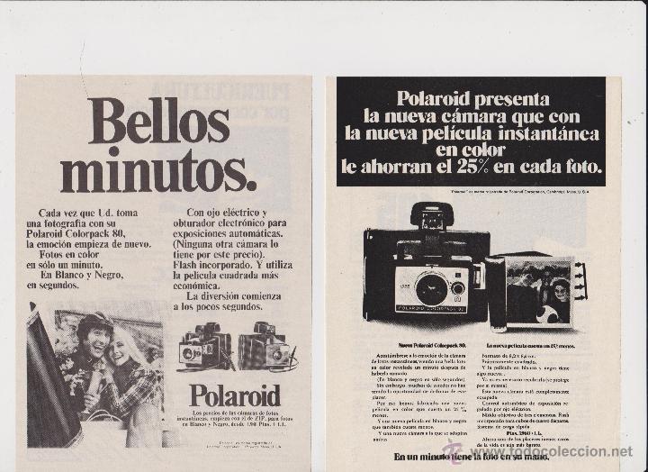 Collezionismo: 2 anuncios publicidad camara fotos  de polaroid