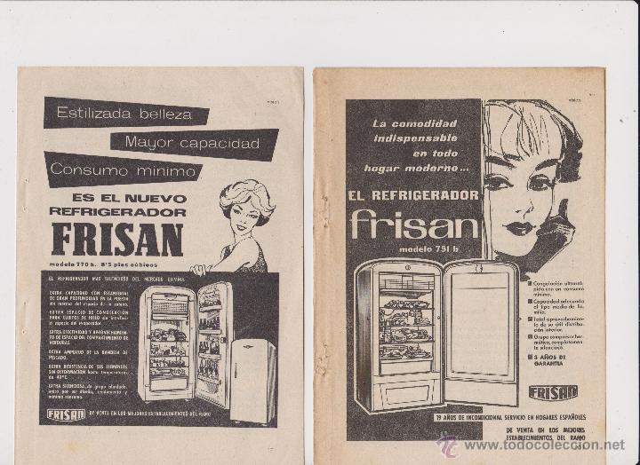 Collezionismo: 2 anuncios publicidad neveras refrigeradores frisan