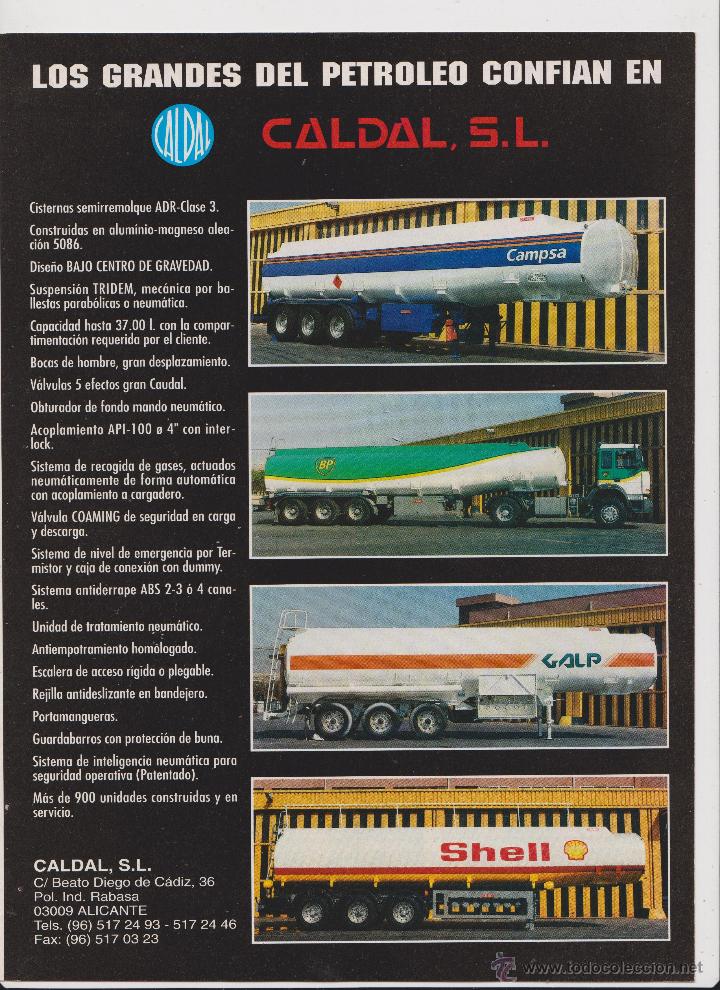 Collezionismo: publicidad cisternas semiremolque caldal sl de 1990