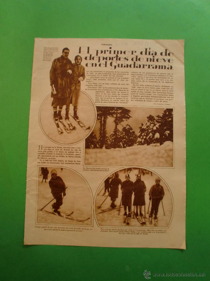 Coleccionismo: PRIMER DIA DE DEPORTES DE NIEVE EN EL GUADARRAMA - 20/12/1930