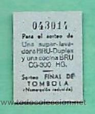 Coleccionismo: mini cupon / bono - tombola / rifa / sorteo - lavadora / cocina bru - radio nacional espa&ntilde;a -a&ntilde;os 50