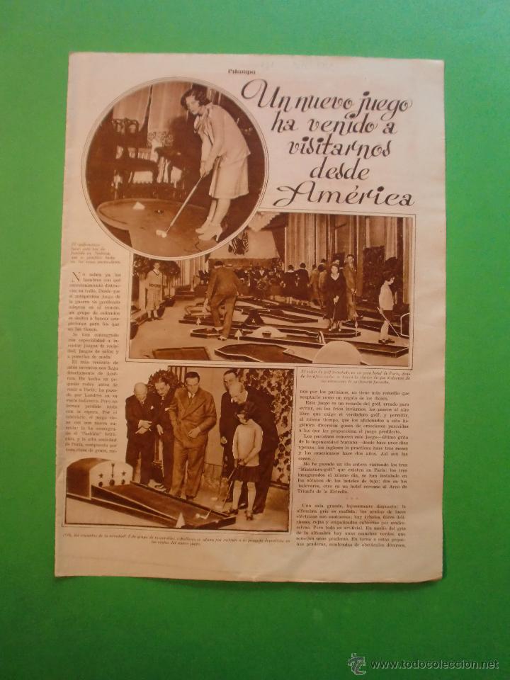 Collectionnisme: EL MINI GOLF UN NUEVO JUEGO VENIDO DESDE AMERICA - 7/2/1931