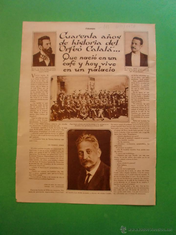 Collecting paper: CUARENTA A&Ntilde;OS DE HISTORIA DEL ORFEO CATAL&Aacute; - LOS PANES BENDITOS DE SAN BLAS - 11/3/1930