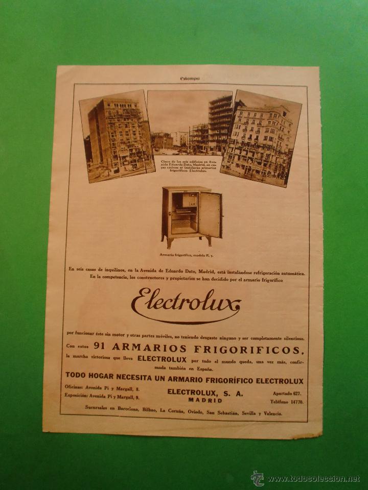 Sammelleidenschaft Papier: ARMARIOS FRIGORIFICOS ELECTROLUX S.A. MADRID - 17/6/1930
