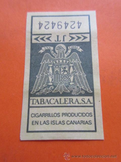 Coleccionismo: SELLO O PRECINTO TABACALERA CIGARRILLOS PRODUCIDOS EN CANARIAS