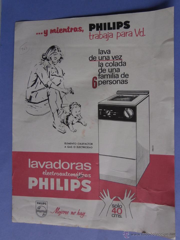 Coleccionismo: publicidad lavadoras electro automaticas philips a&ntilde;o 1964