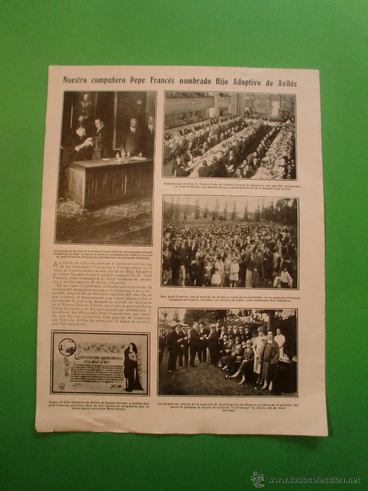 Coleccionismo: JOSE FRANC&Eacute;S HIJO ADOPTIVO DE AVIL&Eacute;S - HEROES Y VICTIMAS DE LA GUERRA - 15/9/1926