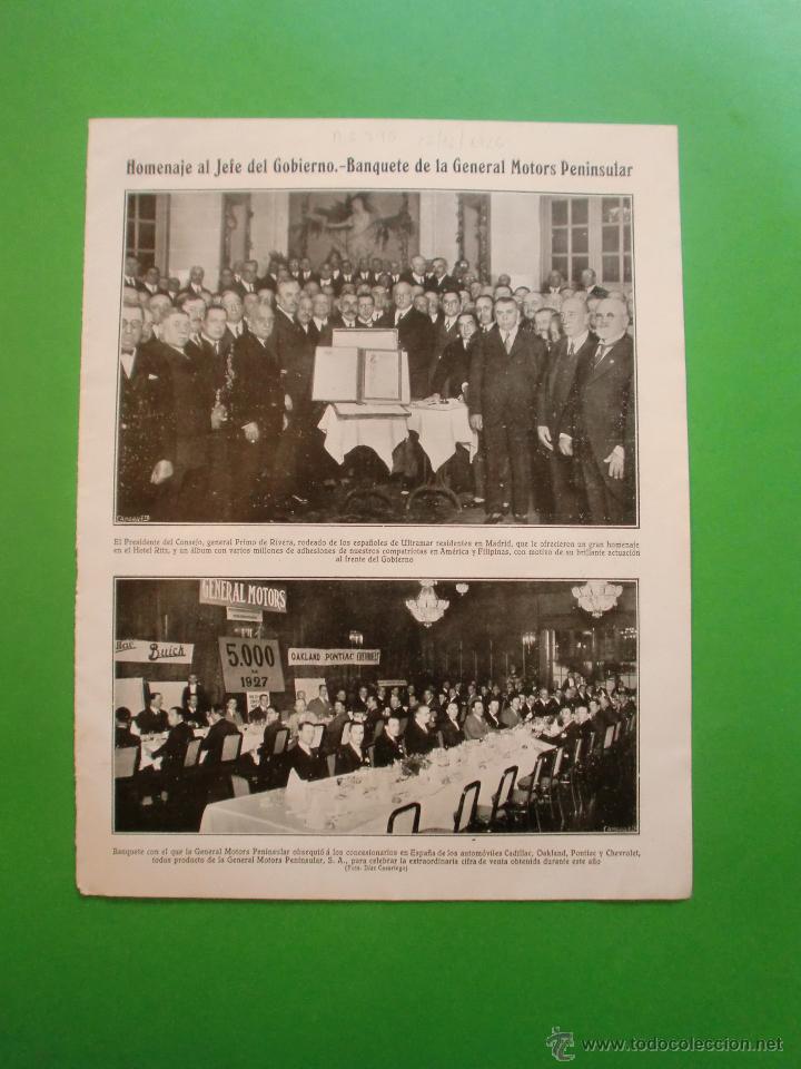 Collectionnisme: BANQUETE OBSEQUIO DE GENERAL MOTORS - HOMENAJE A PRIMO DE RIVERA - 22/12/1926