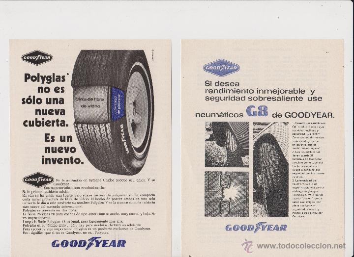 Coleccionismo: 2 anuncios publicidad cubiertas goodyear