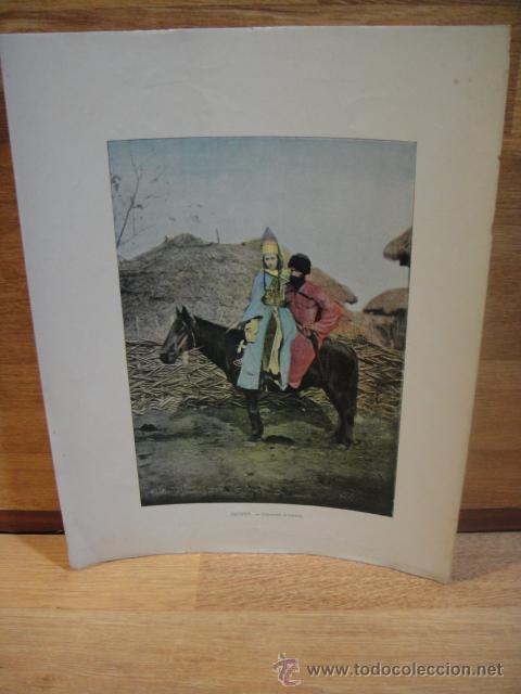 Sammelleidenschaft Papier: escena del caucaso - personajes a caballo - a&ntilde;o 1890