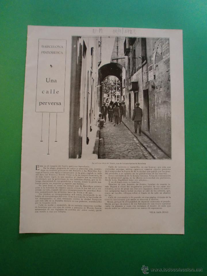 Coleccionismo: LA CALLE DEL ARCO DEL TEATRO EN BARCELONA - 14/9/1923