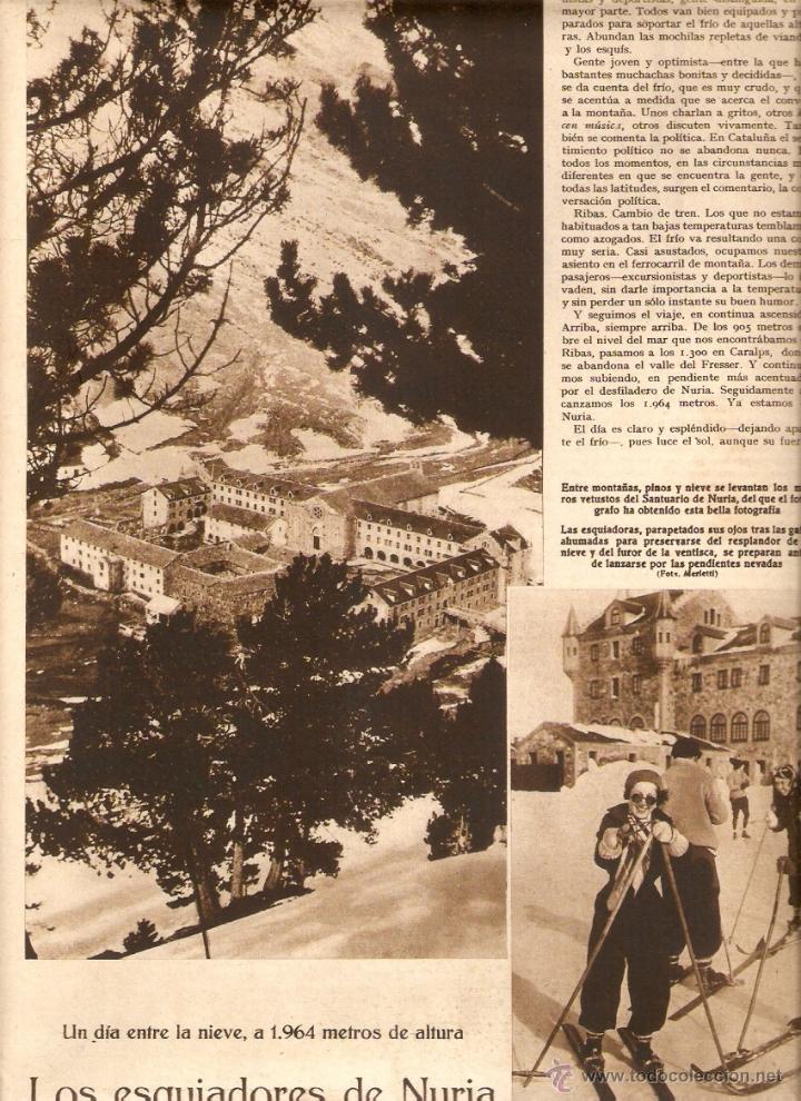 Coleccionismo: A&Ntilde;OS 30 RECORTE PRENSA ESQUIADORES MONASTERIO DE NURIA MONESTIR ESQUI NIEVE MONTA&Ntilde;A