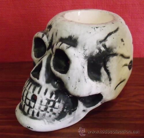 Coleccionismo: Figura Portavelas Calavera - Terror, Halloween