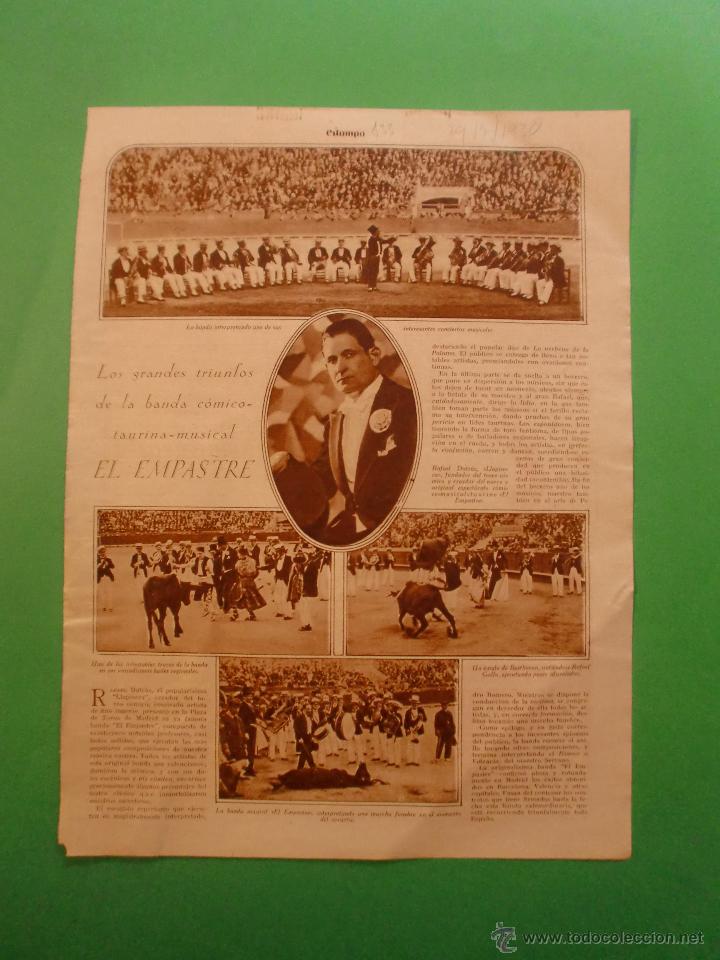 Coleccionismo: BANDA COMICO TAURINA MUSICAL EL EMPASTRE LLAPISERA - 29/7/1930