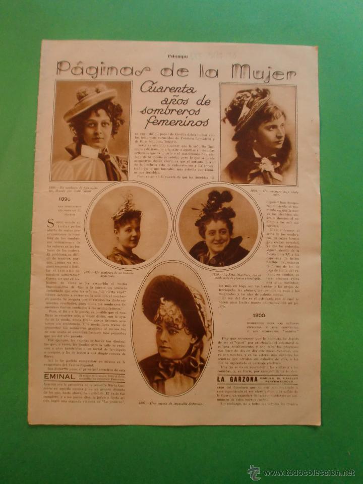 Sammelleidenschaft Papier: CUARENTA A&Ntilde;OS DE SOMBREROS FEMENINOS 1890 1930 - 7/10/1930