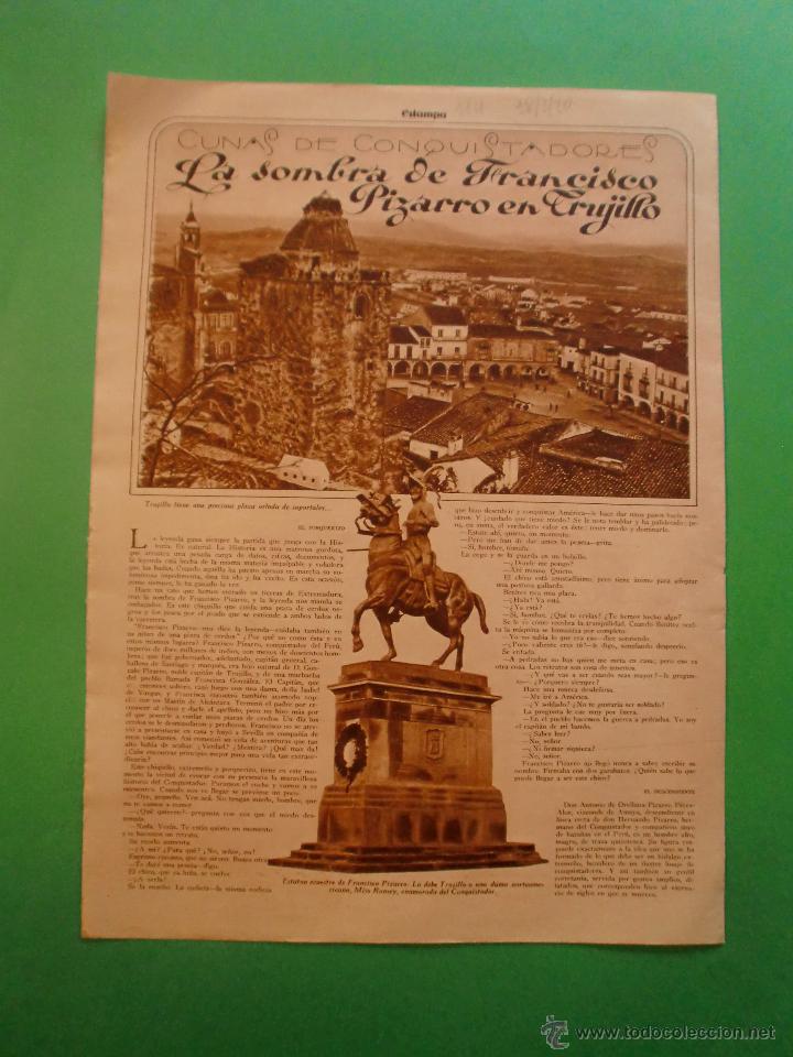 Collecting paper: LA SOMBRA DE FRANCISCO PIZARRO EN TRUJILLO CACERES - 18/3/1930