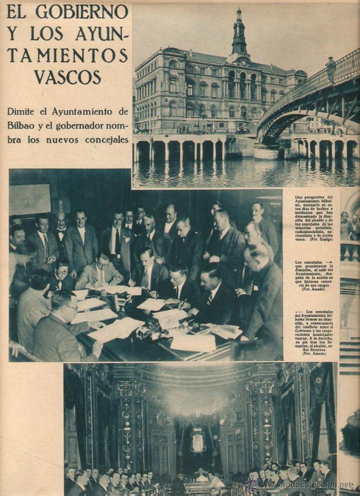 Coleccionismo: A&Ntilde;OS 30 RECORTE PRENSA GOBIERNO AYUNTAMIENTOS VASCOS DIMISION AYUNTAMIENTO BILBAO PEDRO BARRERA