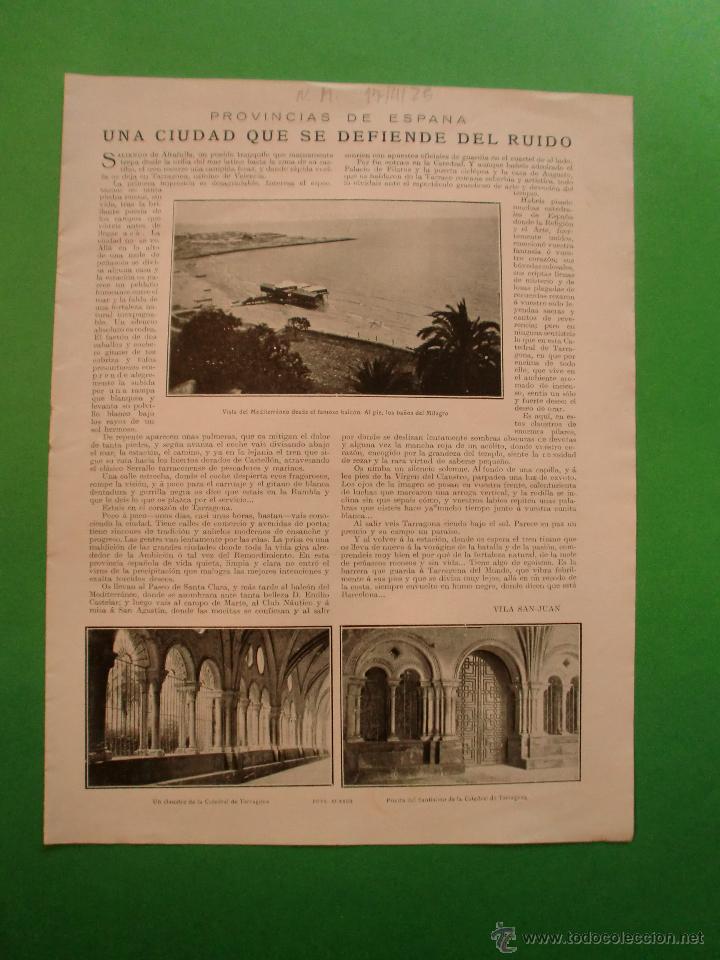 Coleccionismo: TARRAGONA UNA CIUDAD QUE SE DEFIENDE DE LOS RUIDOS - 17/4/1925
