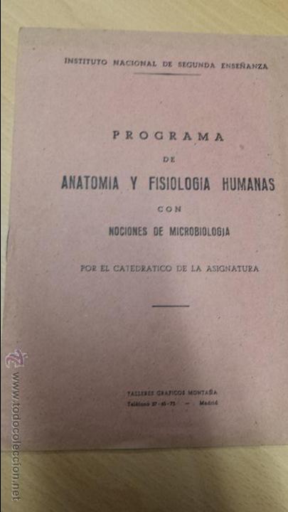 Sammelleidenschaft Papier: PROGRAMA ANATOMIA Y FISIOLOG&Iacute;A MICROBIOLOGIA  MADRID