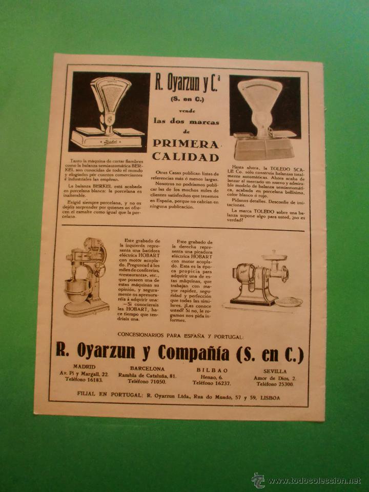 R Oyarzun Y C ª Balanzas Berkel Y Toledo Batid Buy Old Sheets Of Paper Programs And Other Documents At Todocoleccion