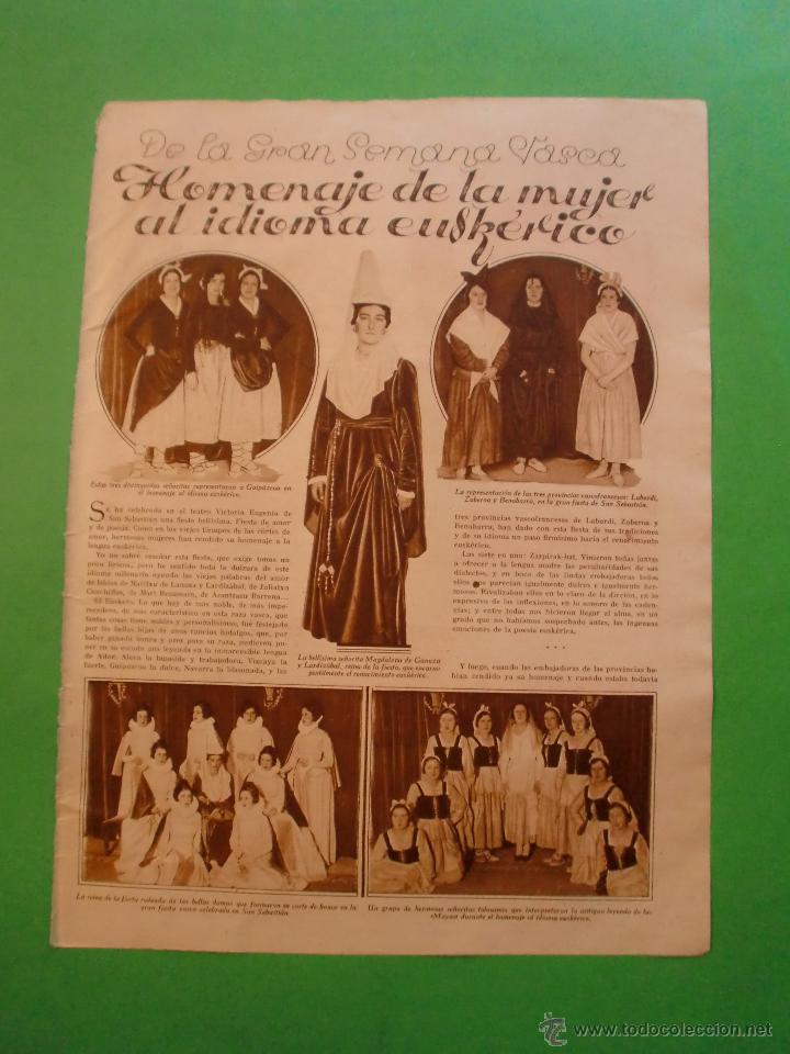 Collecting paper: HOMENAJE DE LA MUJER AL IDIOMA EUSK&Eacute;RICO - IBAONDO - 5/8/1930