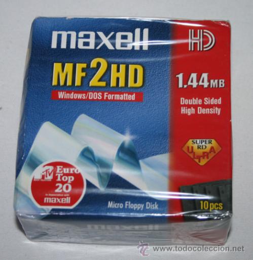Collecting: CAJA PRECINTADA DE 10 DISQUETES DE PC - MAXELL MF2HD SUPER RD ULTRA