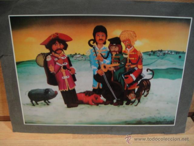 Sammelleidenschaft Papier: caricatura de los beatles - lamina de 27 x 39 cnt&ordm; - a&ntilde;o 1973