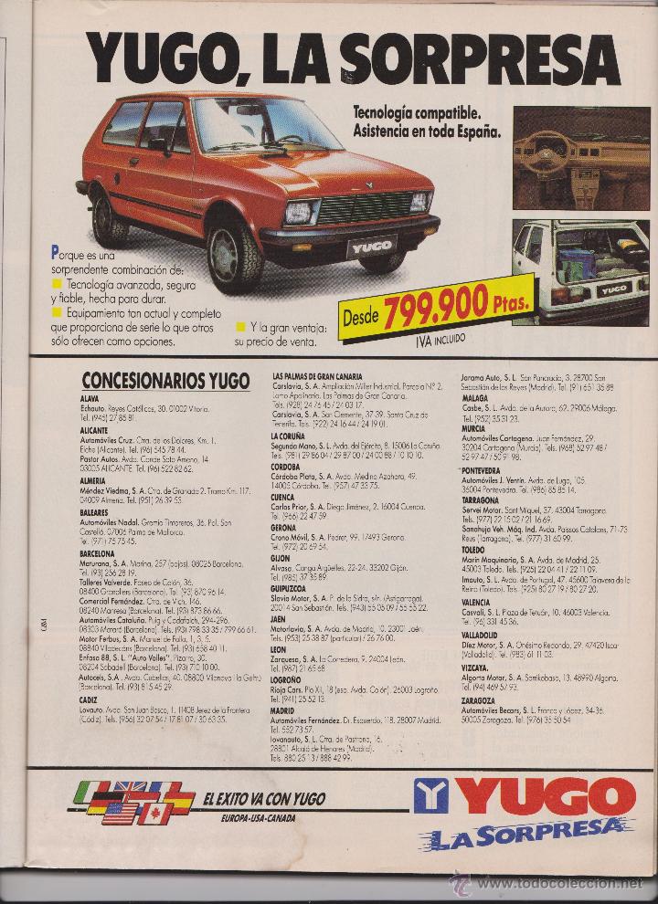 Collecting paper: publicidad automovil yugo de 1989