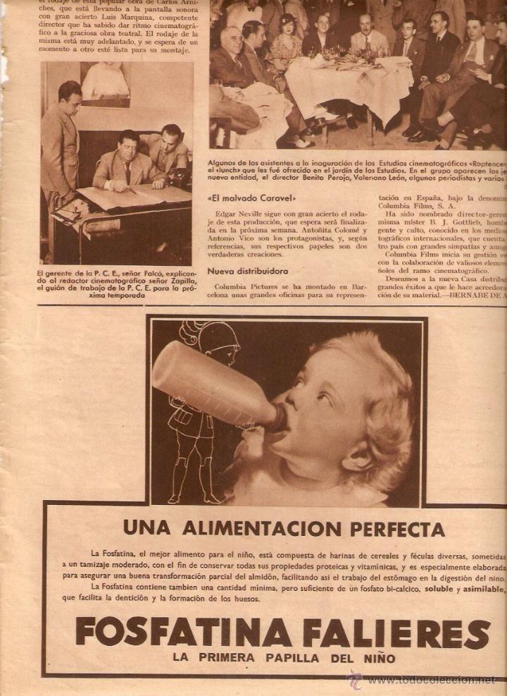 Collectionnisme: A&Ntilde;O 1935 RECORTE PRENSA PUBLICIDAD FOSFATINA FALIERES PAPILLA