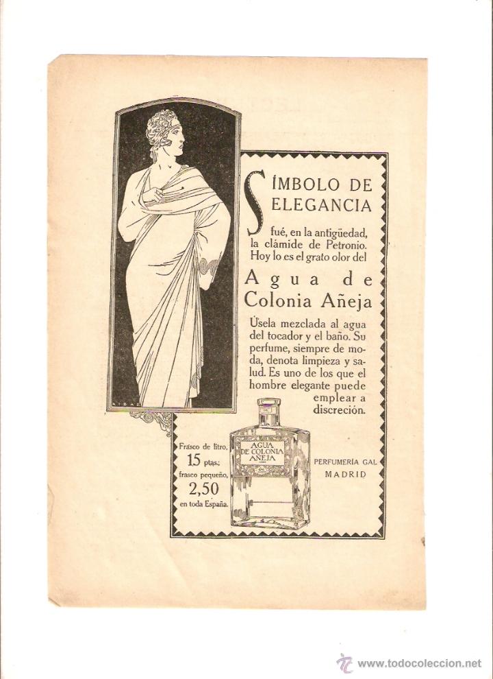Coleccionismo: A&Ntilde;O 1926 RECORTE PRENSA PUBLICIDAD AGUA DE COLONIA A&Ntilde;EJA PERFUMERIA GAL MADRID
