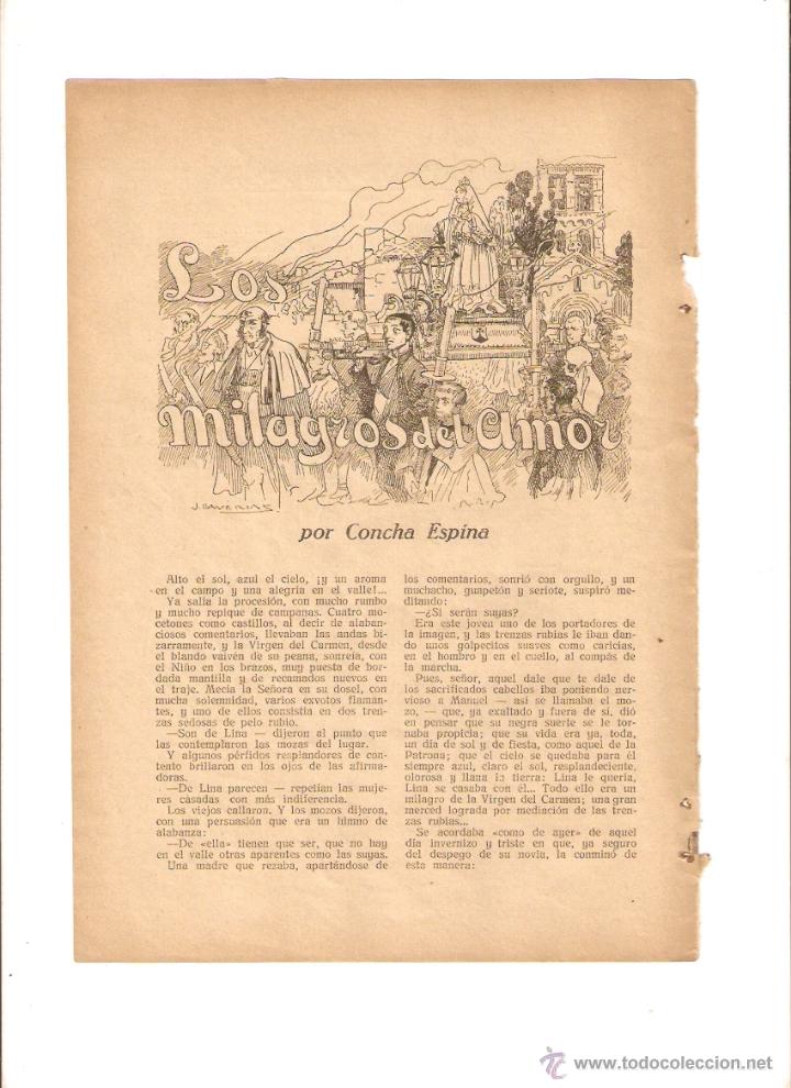 Coleccionismo: A&Ntilde;O 1926 RELATO CORTO LOS MILAGROS DEL AMOR CONCHA ESPINA ILUSTRACIONES LLAVERIAS DIBUJO