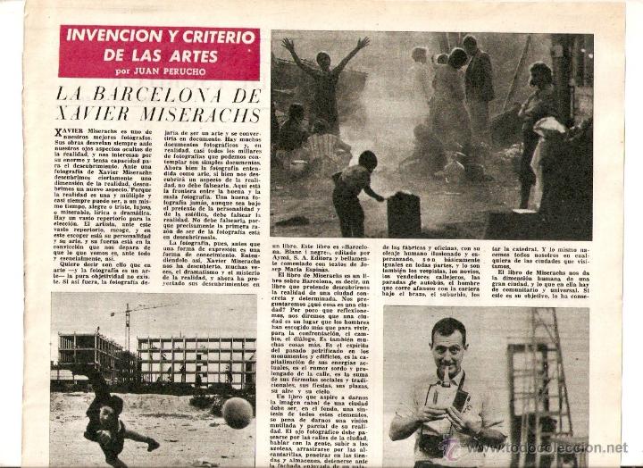 Collecting paper: A&Ntilde;O 1964 RECORTE PRENSA FOTOGRAFIA LA BARCELONA DE XAVIER MISERACHS ARTE