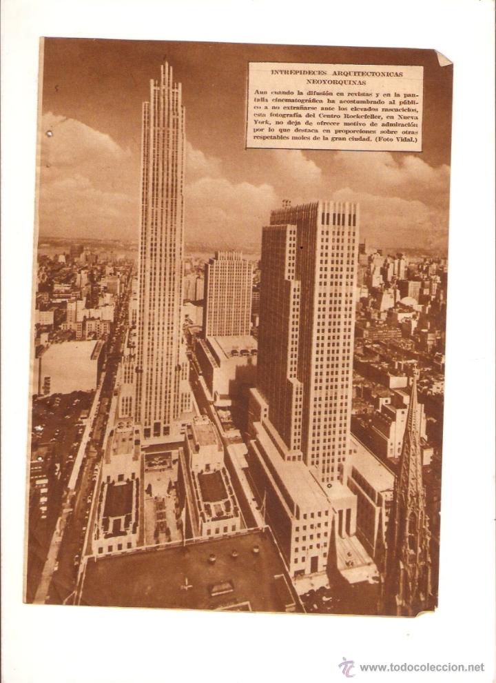 Collectionnisme: A&Ntilde;O 1935 RECORTE PRENSA ARQUITECTURA CENTRO ROCKEFELLER NUEVA YORK RASCACIELOS CREMA DENTAL KOLYNOS